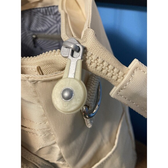 Tote Messenger Bag Shoulder Bag Satchel Canvas White Cream Zipper Compts - Picture 10 of 16